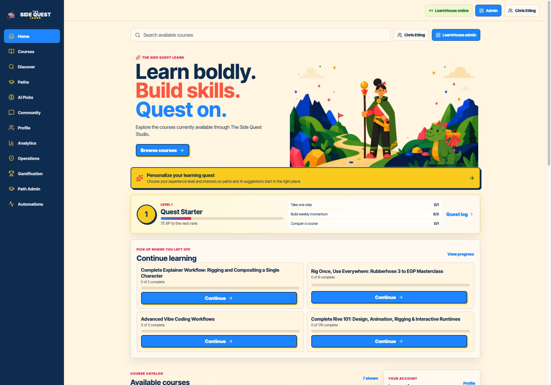 Learning Intelligence Platform app screenshot
