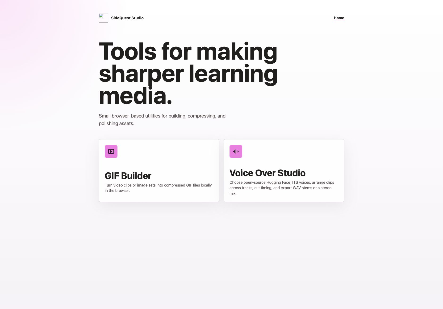 SideQuest Studio browser tools directory